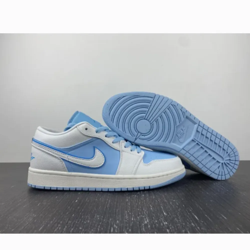 Air Jordan 1 Low Sail/Dark Powder Blue-Ice Blue  DV1299-104
