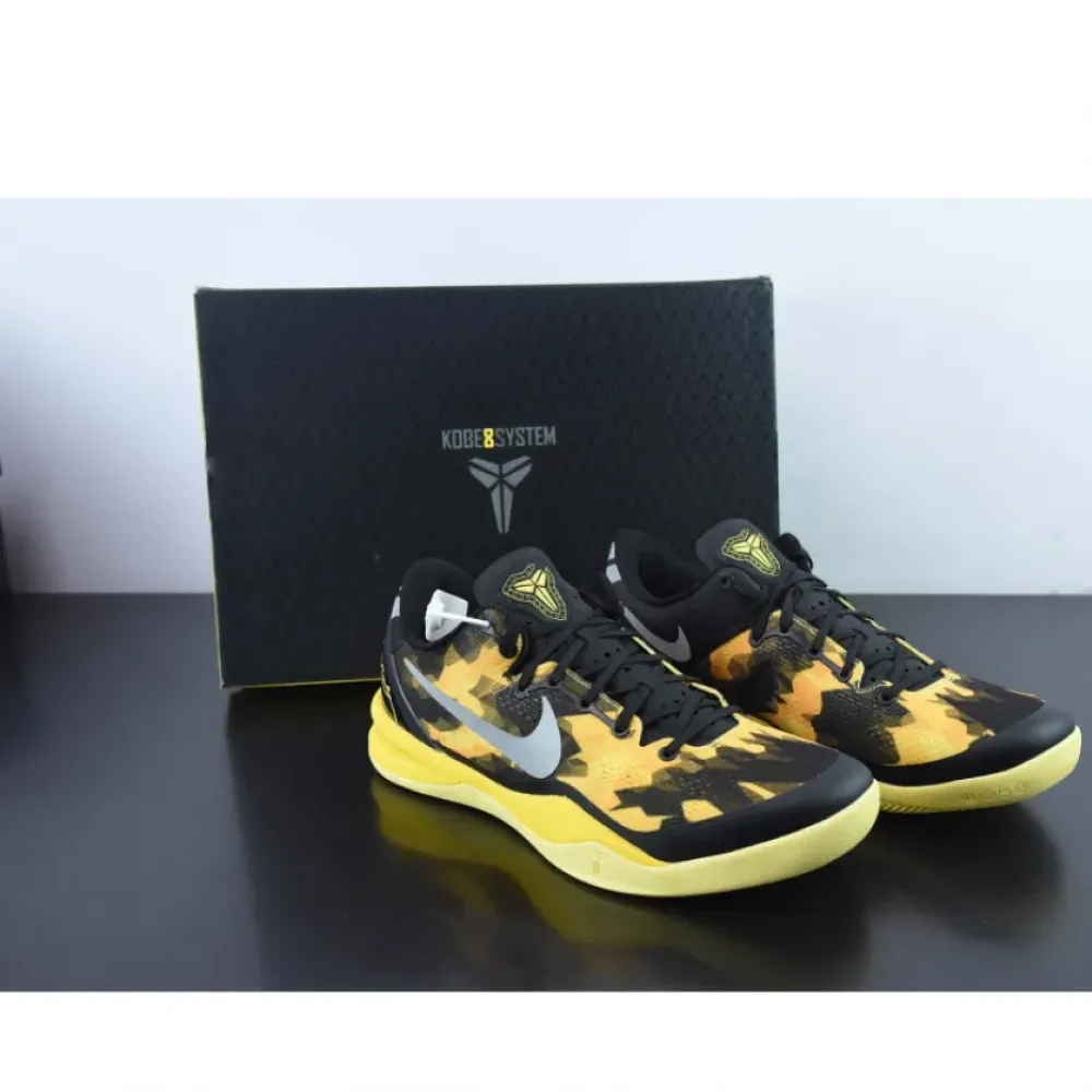 Nike Kobe 8 System Black/Strata Gray-Vivid Sulphur-Electric Yellow