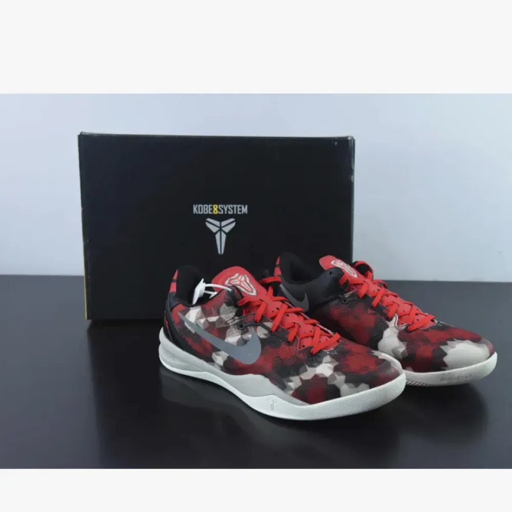 Nike Kobe 8 System ‘Milk Snake’ University Red/Sail-Peal Grey  555035-601