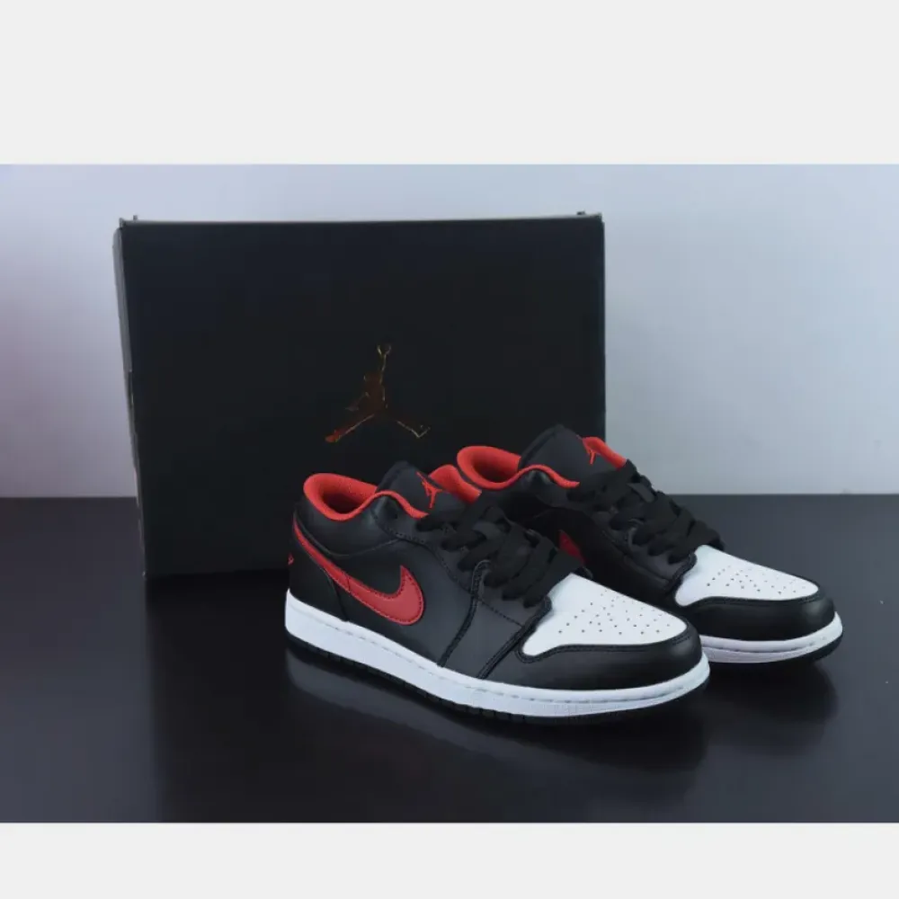 Air Jordan 1 Low “White Toe” Black/Fire Red-White  553558-063