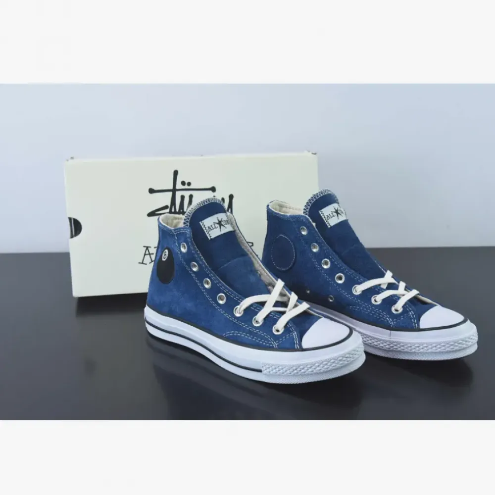 Stussy x Converse Chuck 70 “8-Ball” Sargasso Sea/White/Black  A03711C