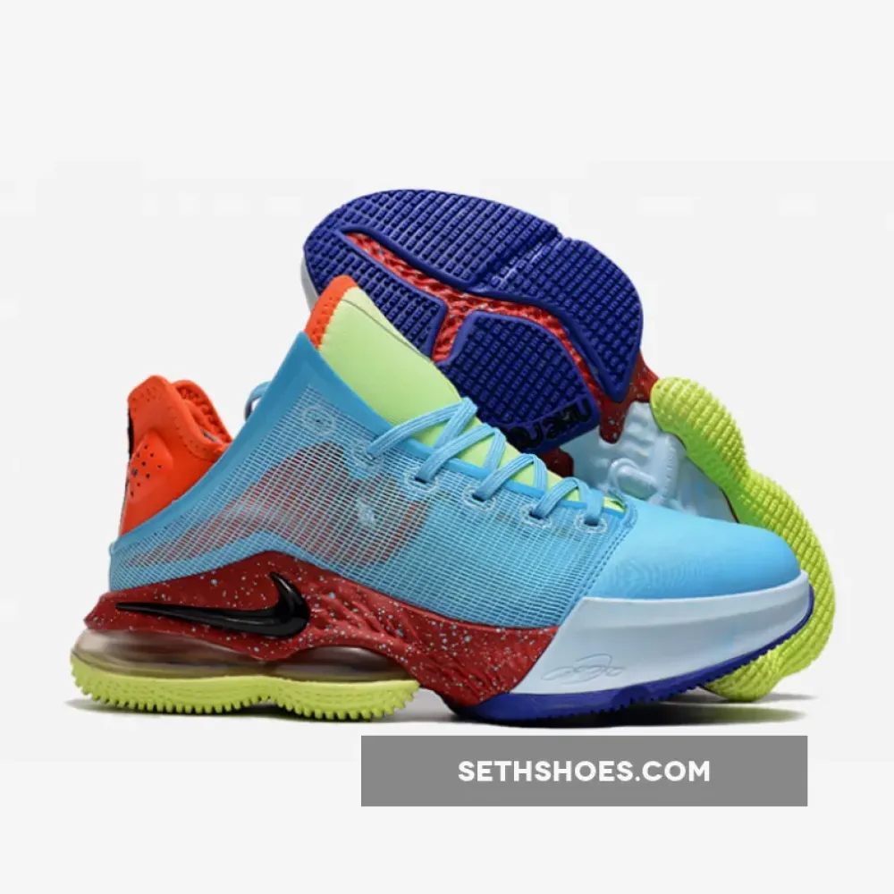 Nike LeBron 19 Low Blue Chill/Black-Light Crimson  DO9829-400