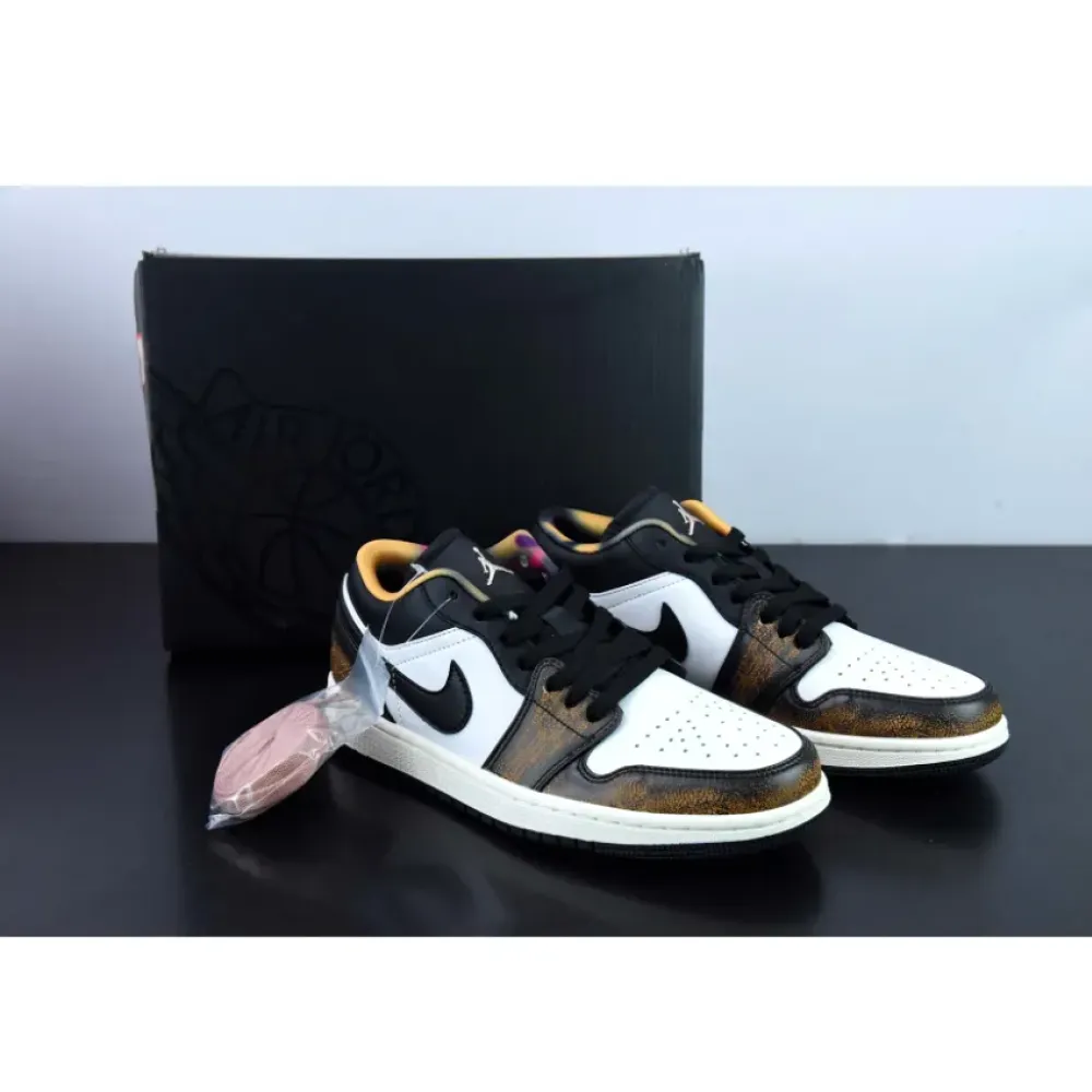 Air Jordan 1 Low “Wear Away” Black/White Onyx-White  DQ8422-001