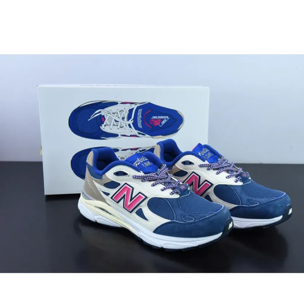 Kith x New Balance 990v3 “Daytona” Navy/Sail/Pink/Brown/Blue M990KH3