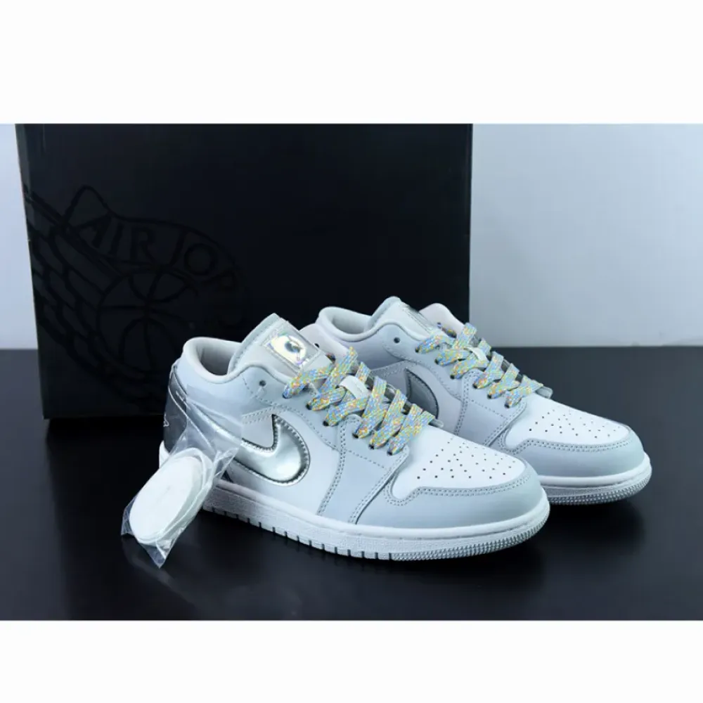 Air Jordan 1 Low “Lucky Dip” White/Light Grey  DX6070-101