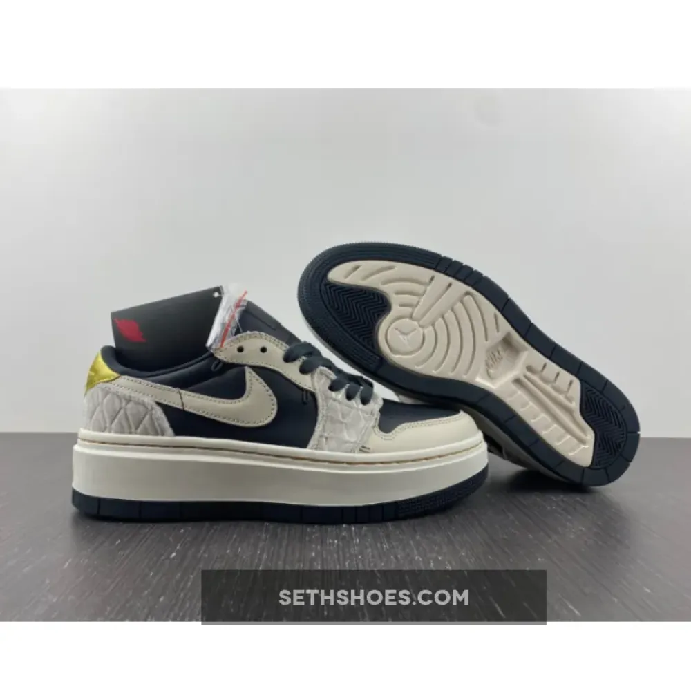 Air Jordan 1 Elevate Low SE Black/Grey-Gold  DV1494-001