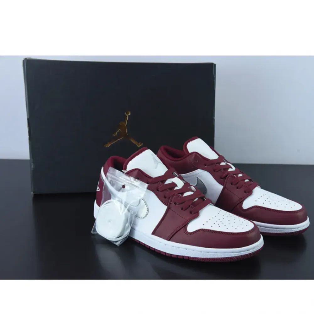 Air Jordan 1 Low White Bordeaux  553558-615