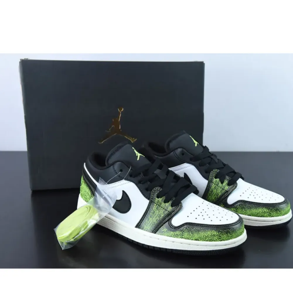 Air Jordan 1 Low Wear Away Black Green  DN3705-003