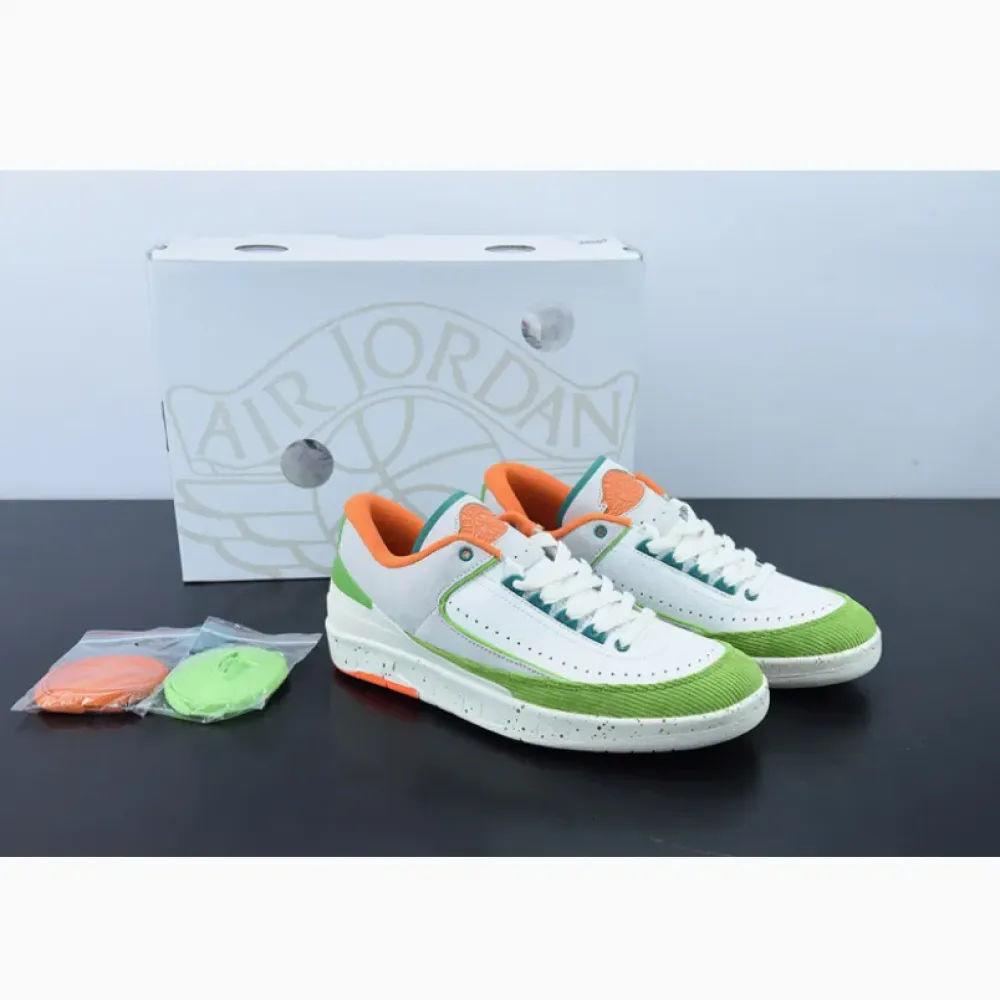 Titan x Air Jordan 2 Low Sail/Safety Orange-Chlorophyll-Coconut Milk DV6206-183