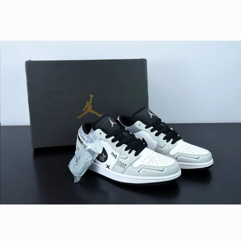 Custom Air Jordan 1 Low Grey Black White