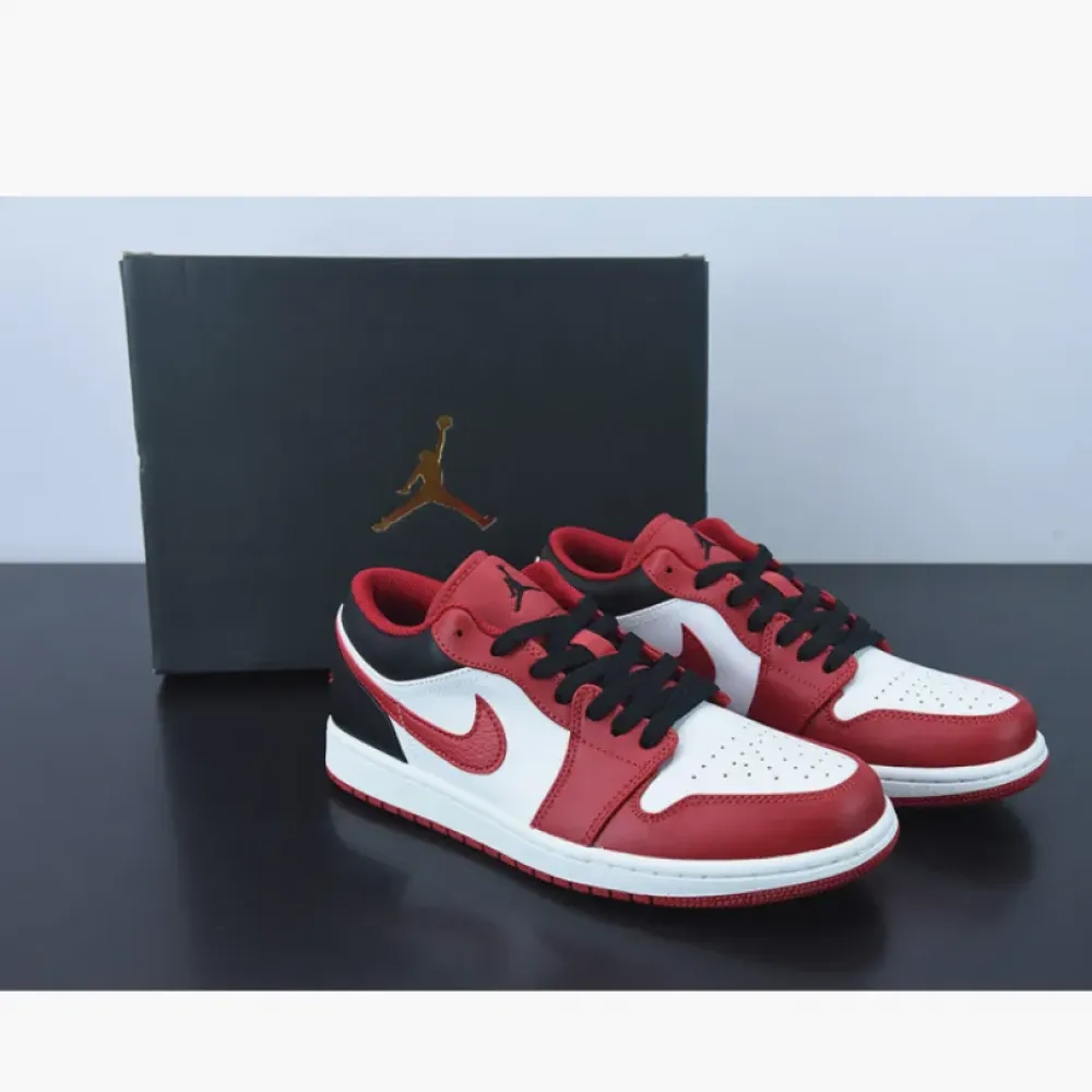 Air Jordan 1 Low “Reverse Black Toe” White/Black/Red  553558-163