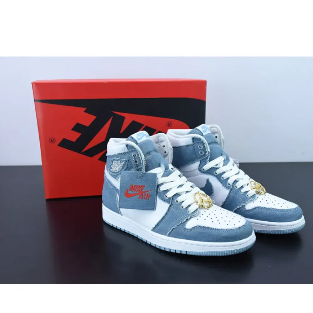 Air Jordan 1 High OG “Denim” White/Worn Blue-Metallic Gold  DM9036-104