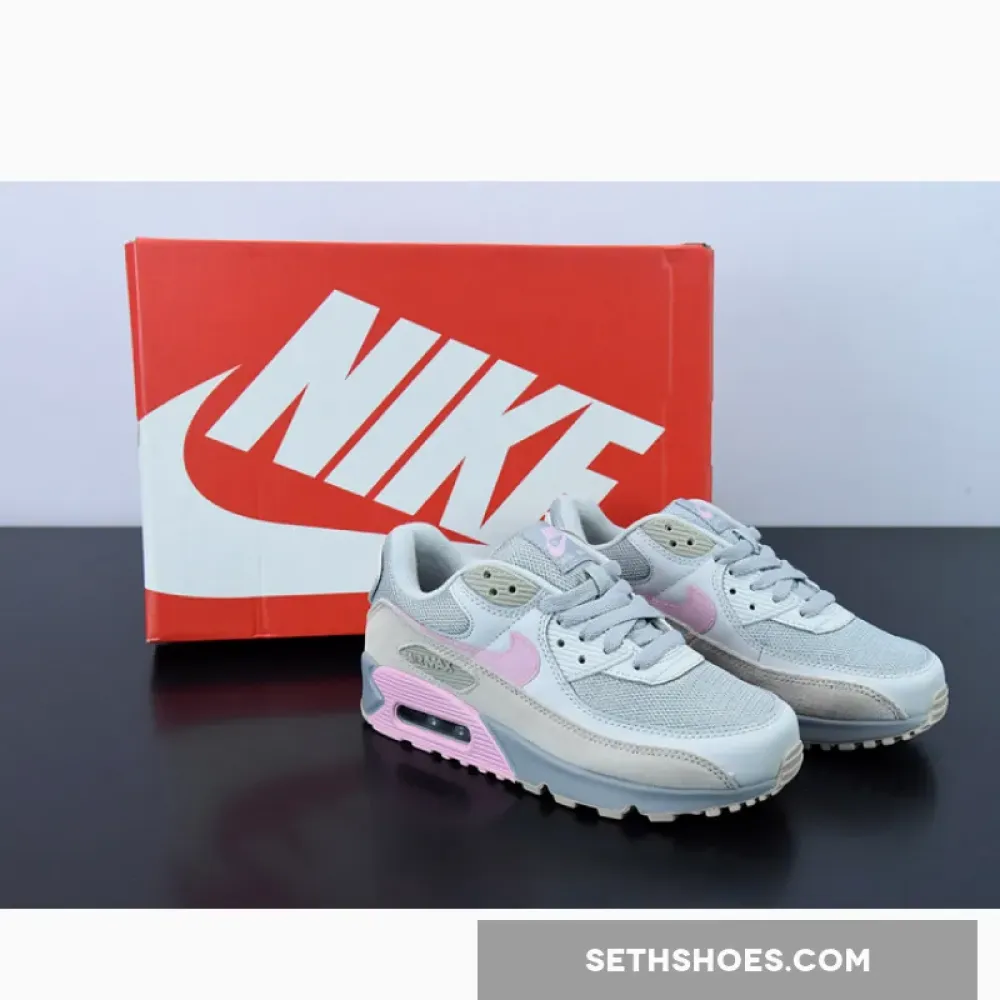 Nike Air Max 90 Vast Grey/Pink-Wolf Grey-String  CW7483-001