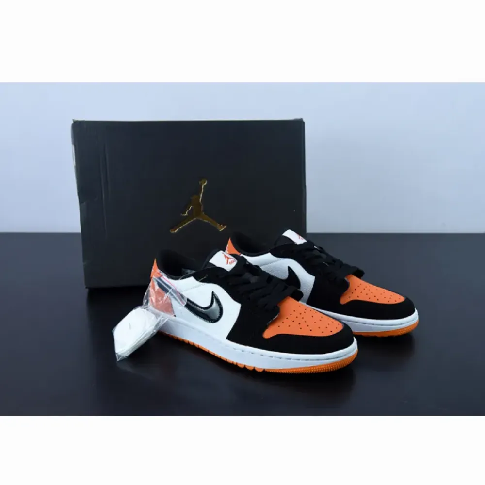 Air Jordan 1 Low Golf “Shattered Backboard” Starfish/White/Black  DD9315-800