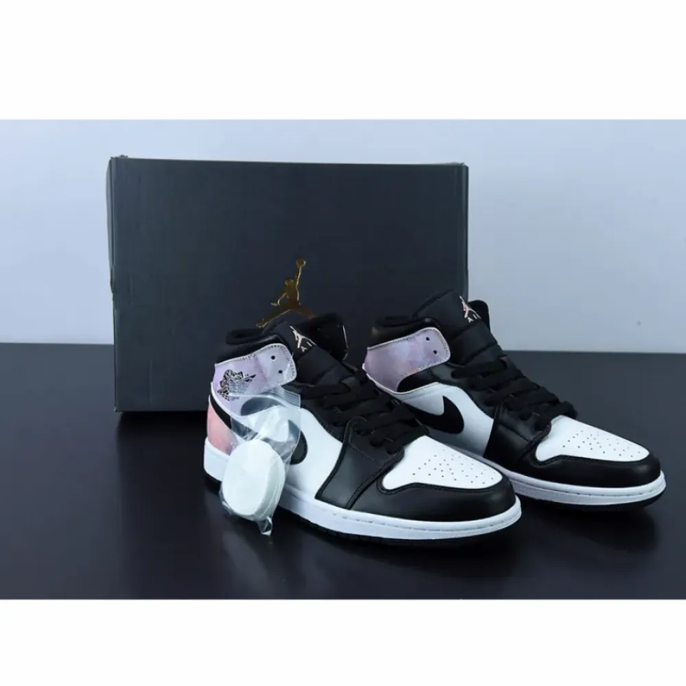 Air Jordan 1 Mid “Zen Master” Black/White/Amethyst Wave/Bleached Coral DM6216-001