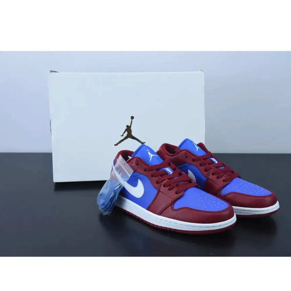 Air Jordan 1 Low Pomegranate/Medium Blue-White  DC0774-604