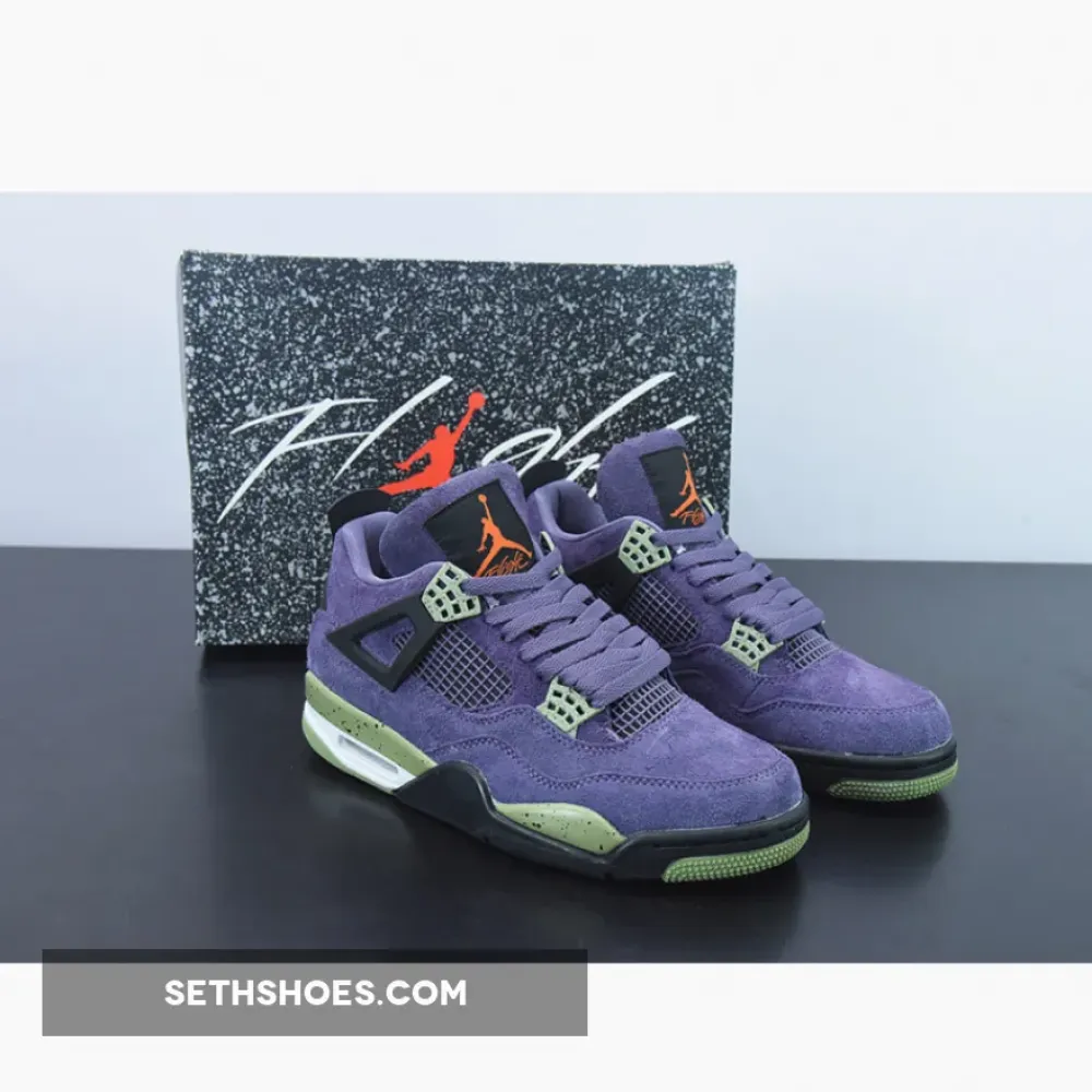 Air Jordan 4 Canyon Purple/Anthracite/Alligator/Safety Orange  AQ9129-500