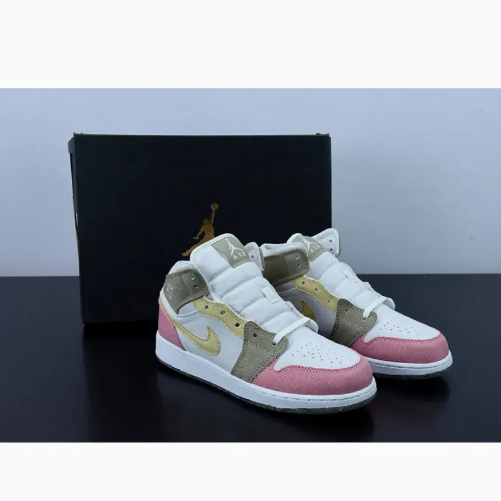 Air Jordan 1 Mid GS SE Pastel Vivid Green Grind  DJ0338-100