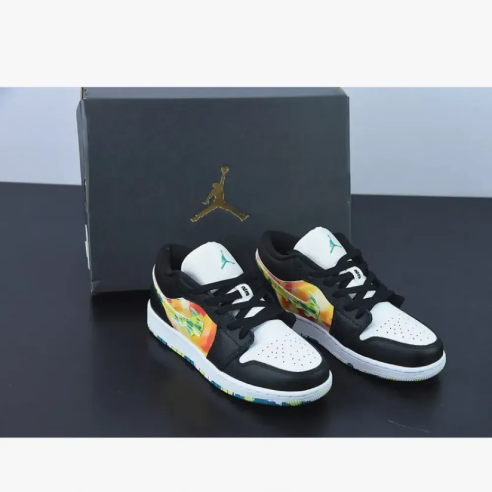 Air Jordan 1 Low ‘Tie Dye’ Black/White-Multi  DJ6252-038