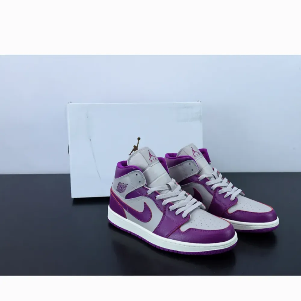 Air Jordan 1 Mid Magenta/Light Grey/White  BQ6472-501