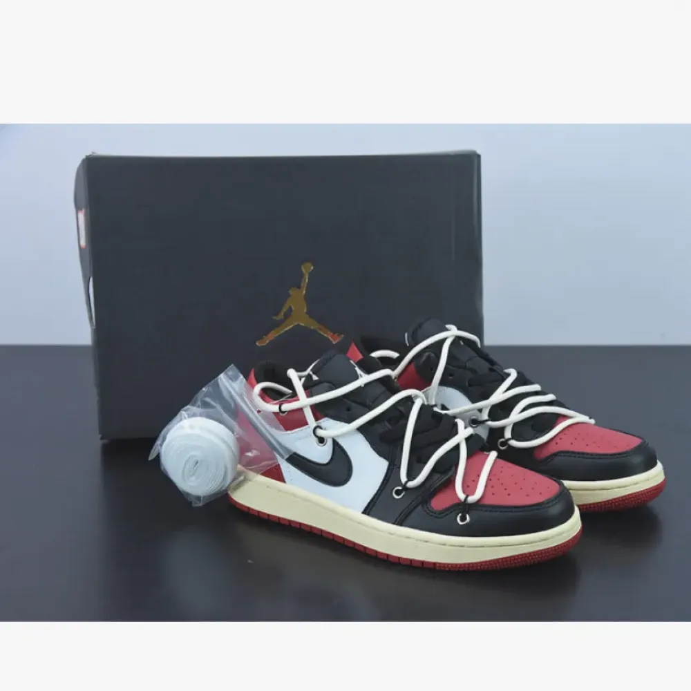 Custom Air Jordan 1 Low ‘Chicago’ Red Black White 553560-612