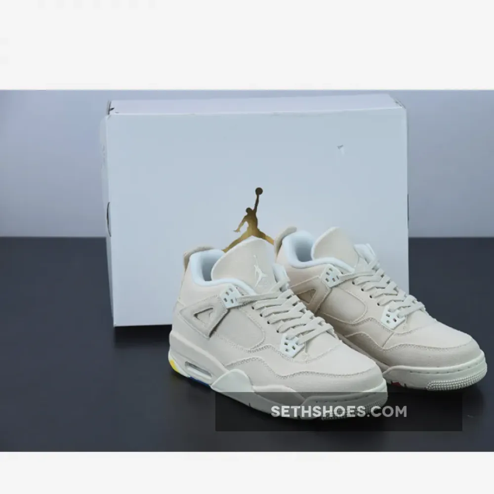 Air Jordan 4 ‘Canvas’ Sail/Cement Grey-Fire Red  DQ4909-100