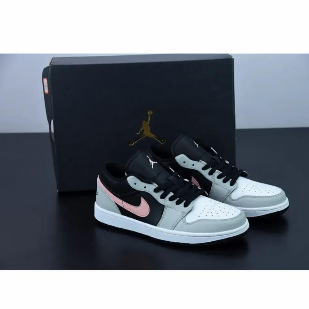 Air Jordan 1 Low Black Grey and Pink  553558-062