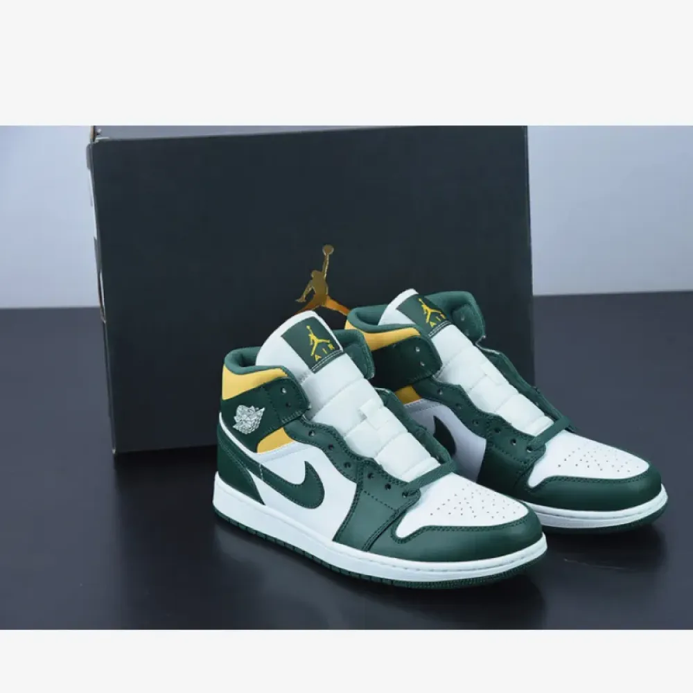 Air Jordan 1 Mid “Brazil” Green Yellow  554724-371