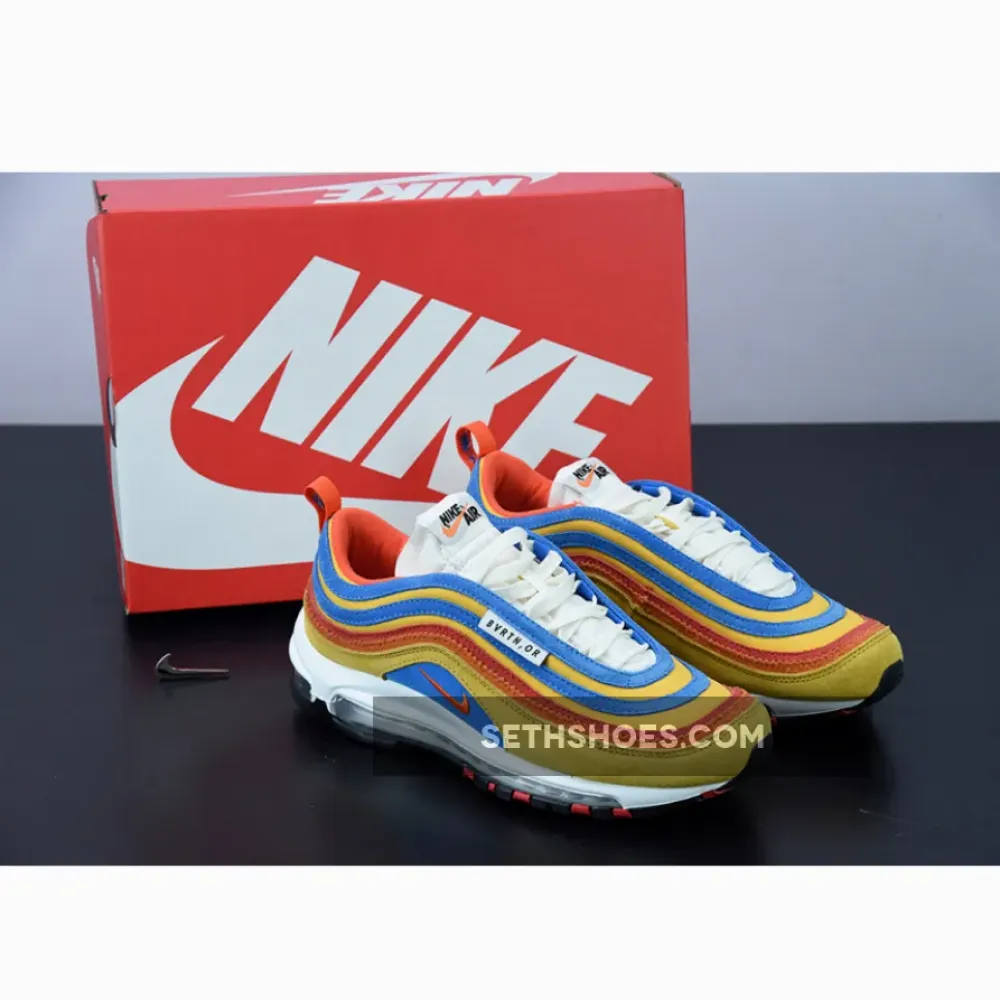 Nike Air Max 97 SE “Running Club” Pollen/Blue-Red-Orange  DH1085-700