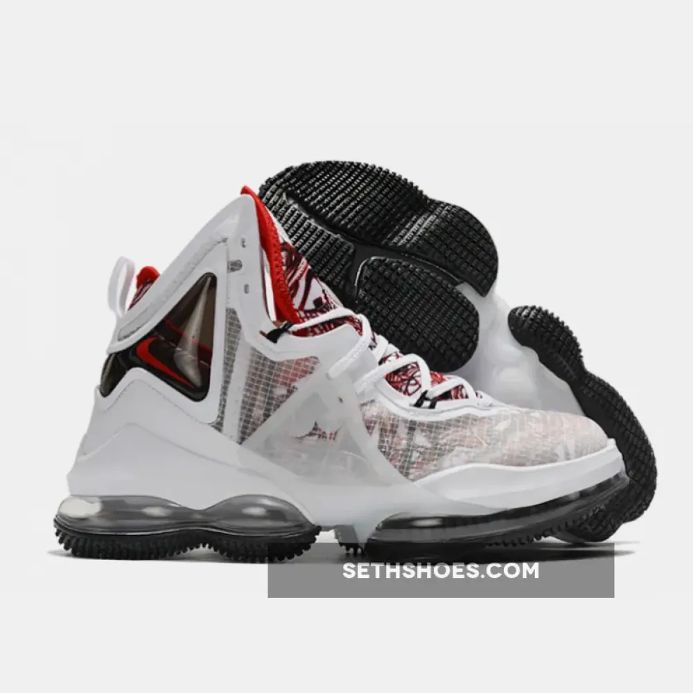 Nike LeBron 19 “Sketch” White Red Black DC9340-101