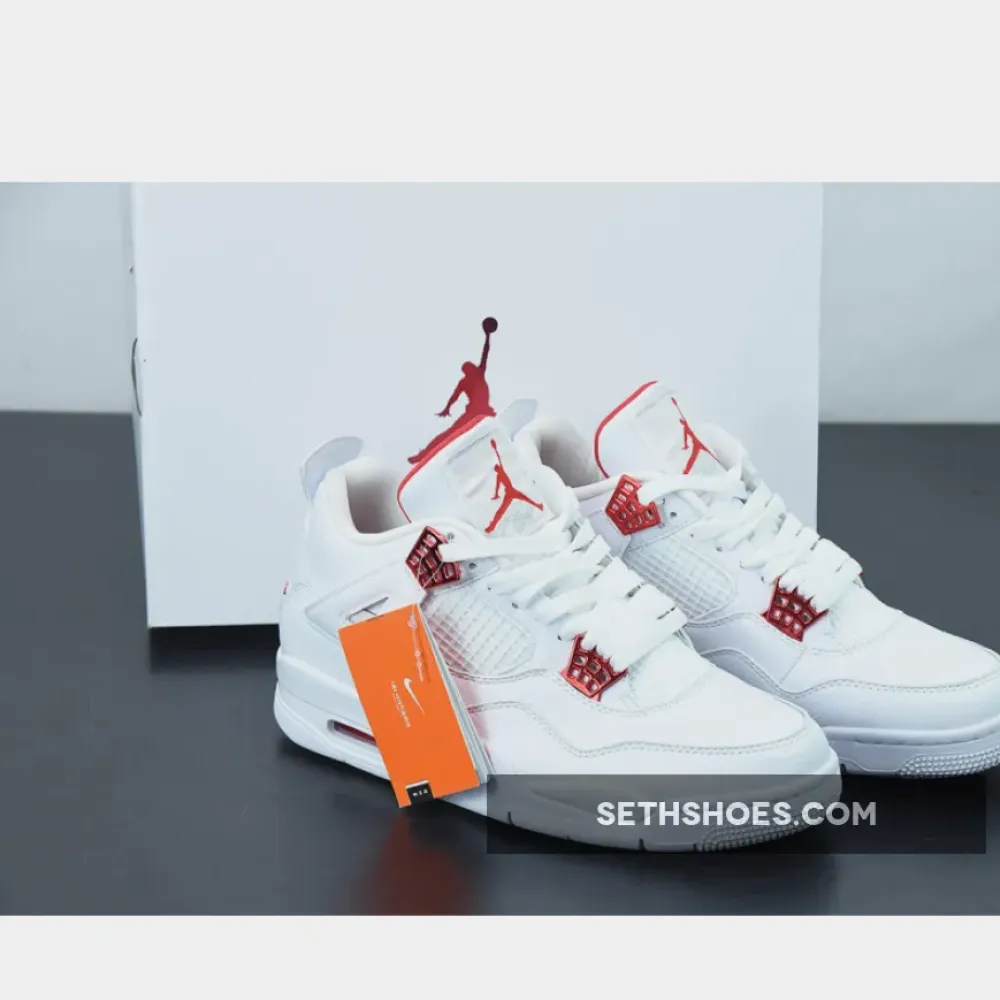 Air Jordan 4 “Red Metallic” White/University Red-Metallic Silver  CT8527-112