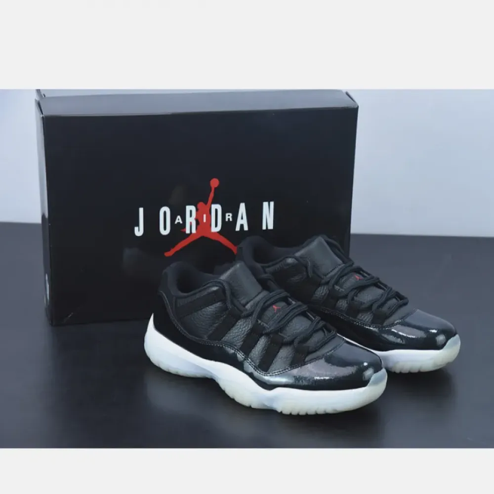 Air Jordan 11 Low “72-10” Black/Gym Red-White-Sail  AV2187-001