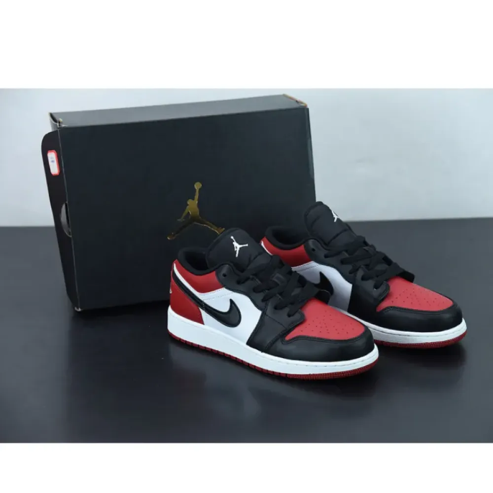 Air Jordan 1 Low “Bred Toe” White/Black-Red  553558-612