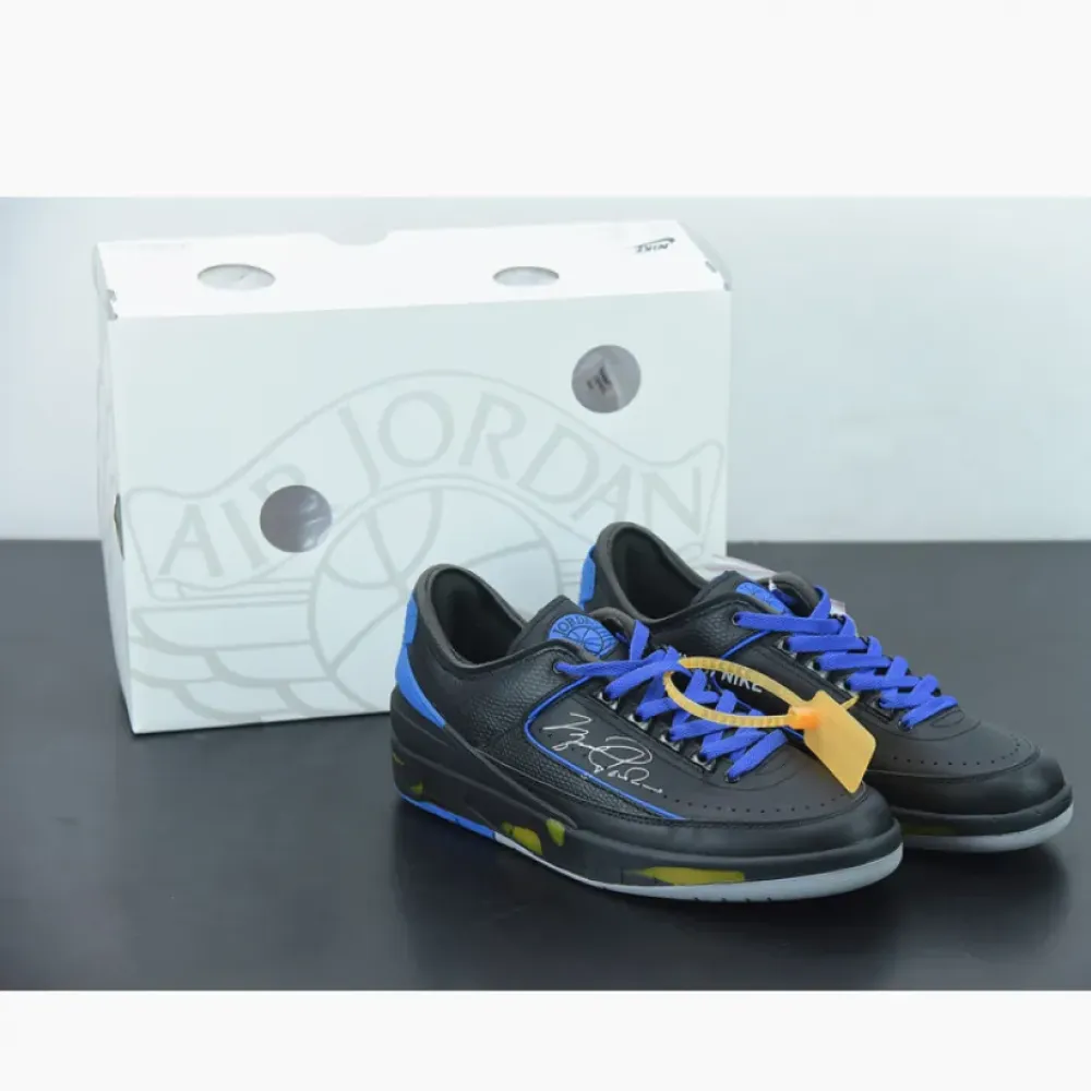 Off-White x Air Jordan 2 Low Black/Blue/Grey  DJ4375-004