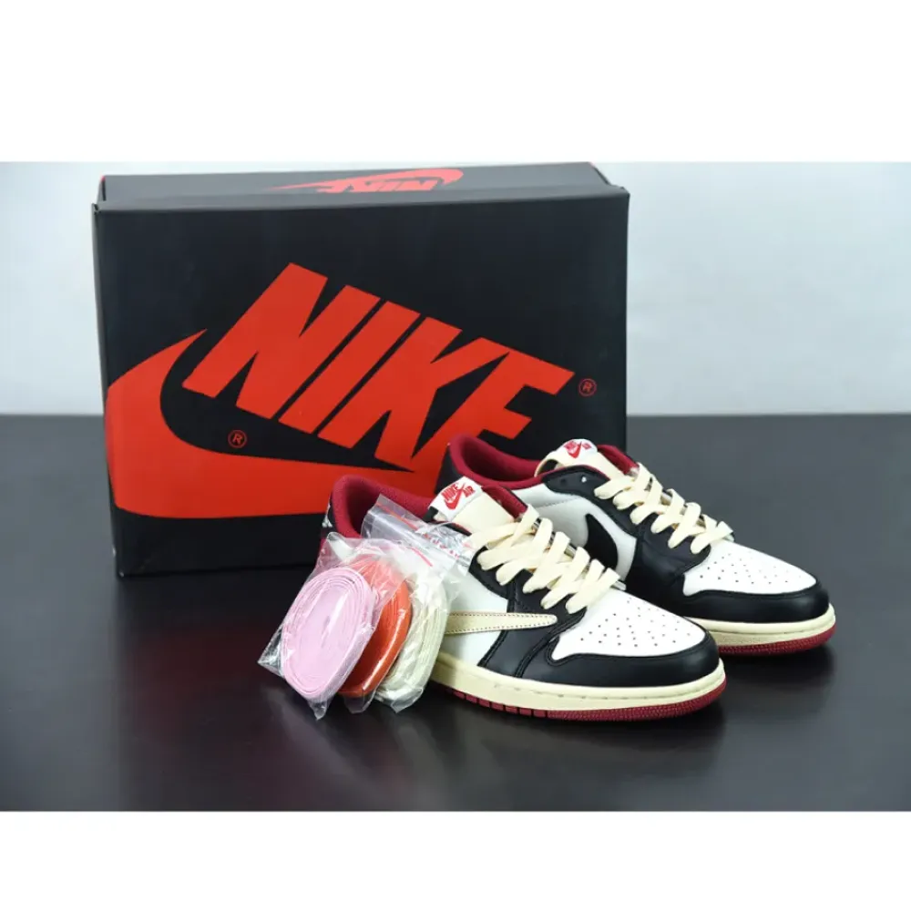 Travis Scott x Fragment x Air Jordan 1 Low OG White Red Black