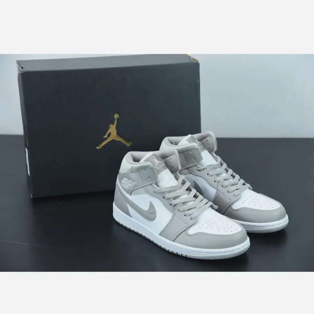 Air Jordan 1 Mid “Linen” White Tan  554724-082