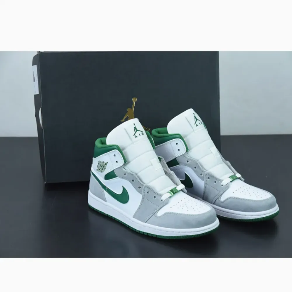 Air Jordan 1 Mid White Green Grey  DC7294-103