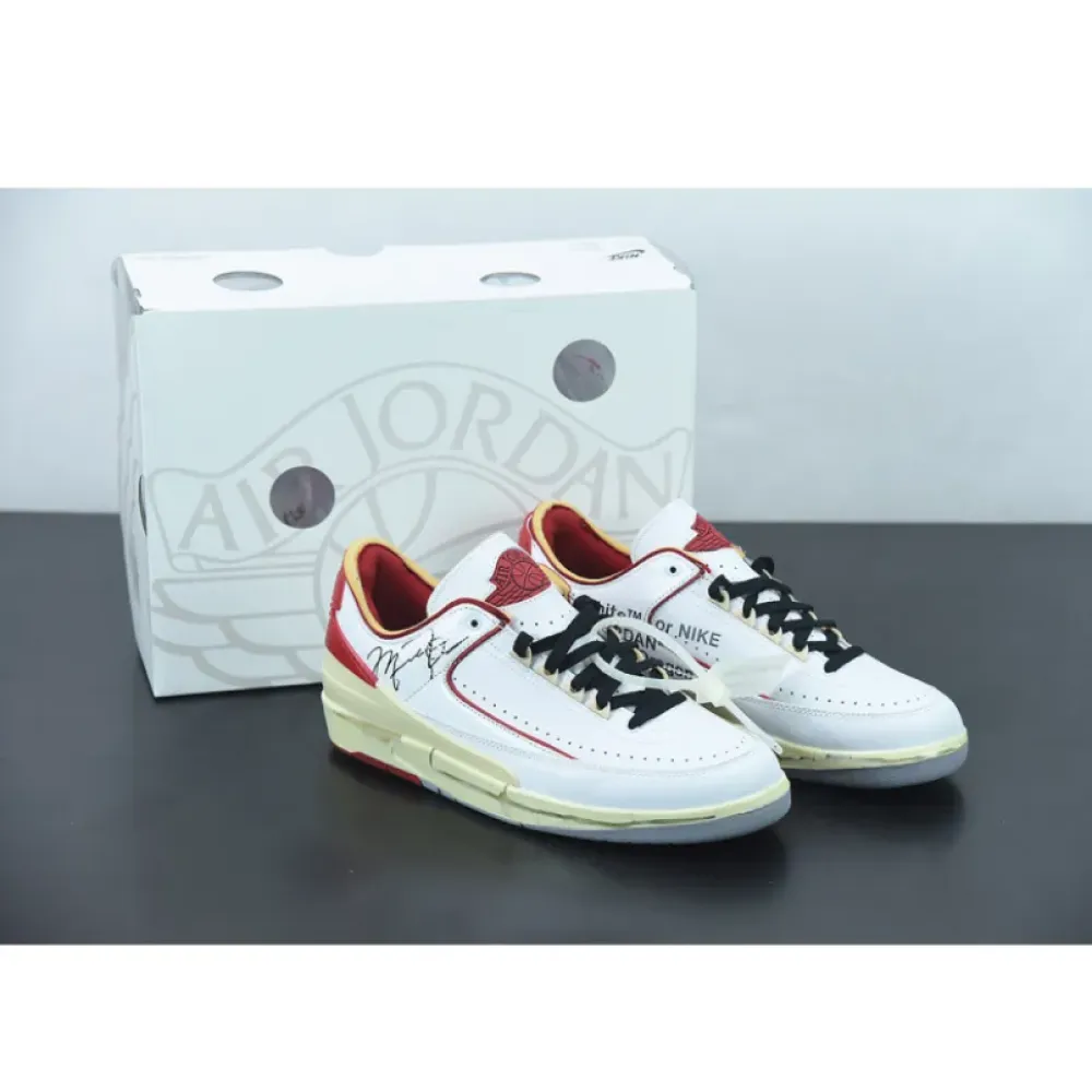 Off-White x Air Jordan 2 Low White/Varsity Red-Black  DJ4375-106