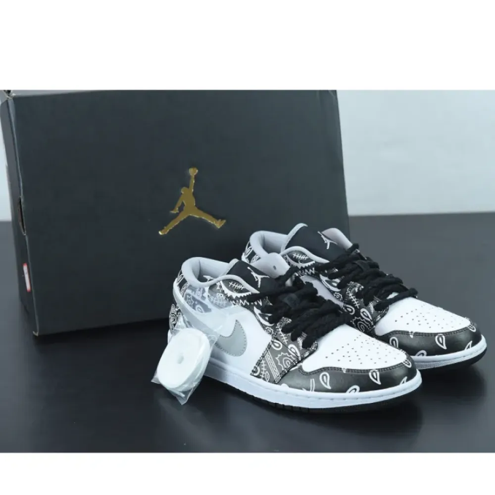 DIY Air Jordan 1 Low Black White Grey