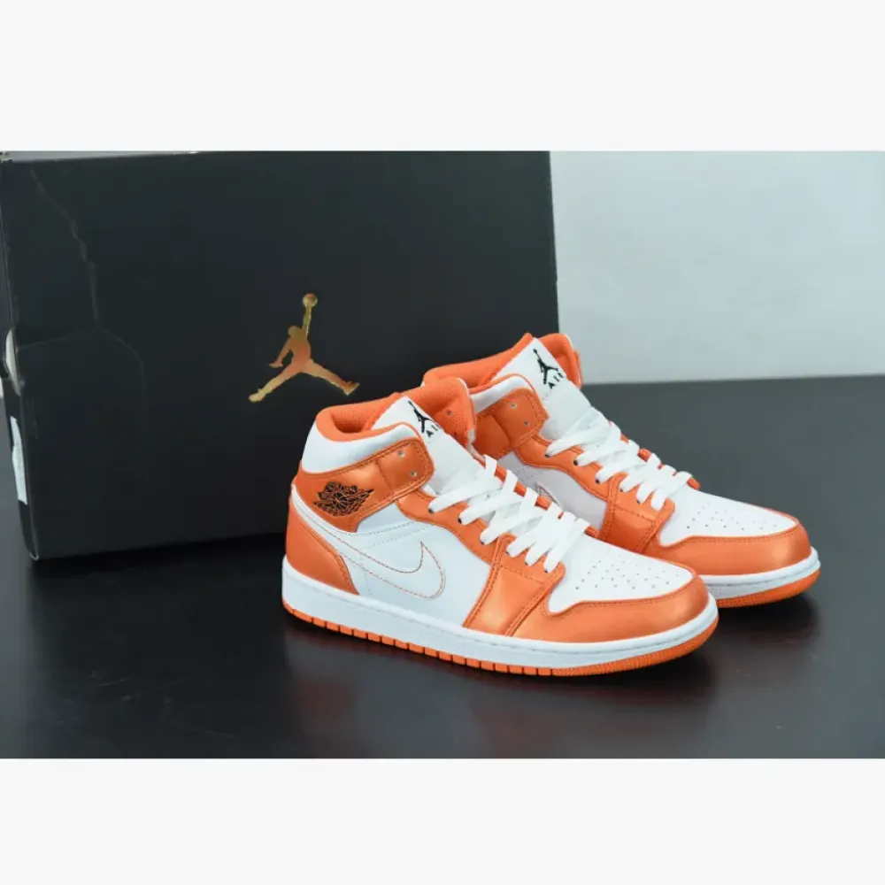 Air Jordan 1 Mid Electro Orange/White-Black  DM3531-800