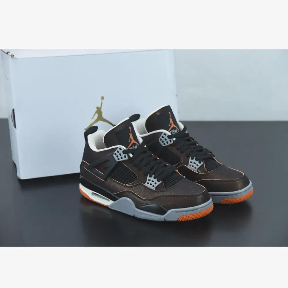 Air Jordan 4 Sail/Black-Starfish-Light Smoke Grey CW7183-100