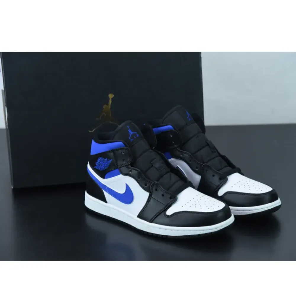 Air Jordan 1 Mid White/Black-Racer Blue  554724-140