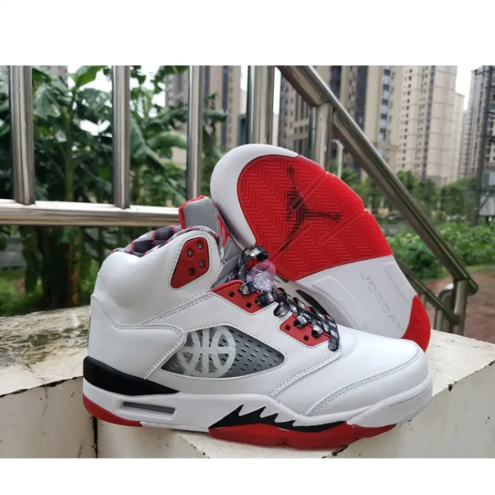 Air Jordan 5 ‘Quai 54’ White/University Red-Black  DJ7903-106