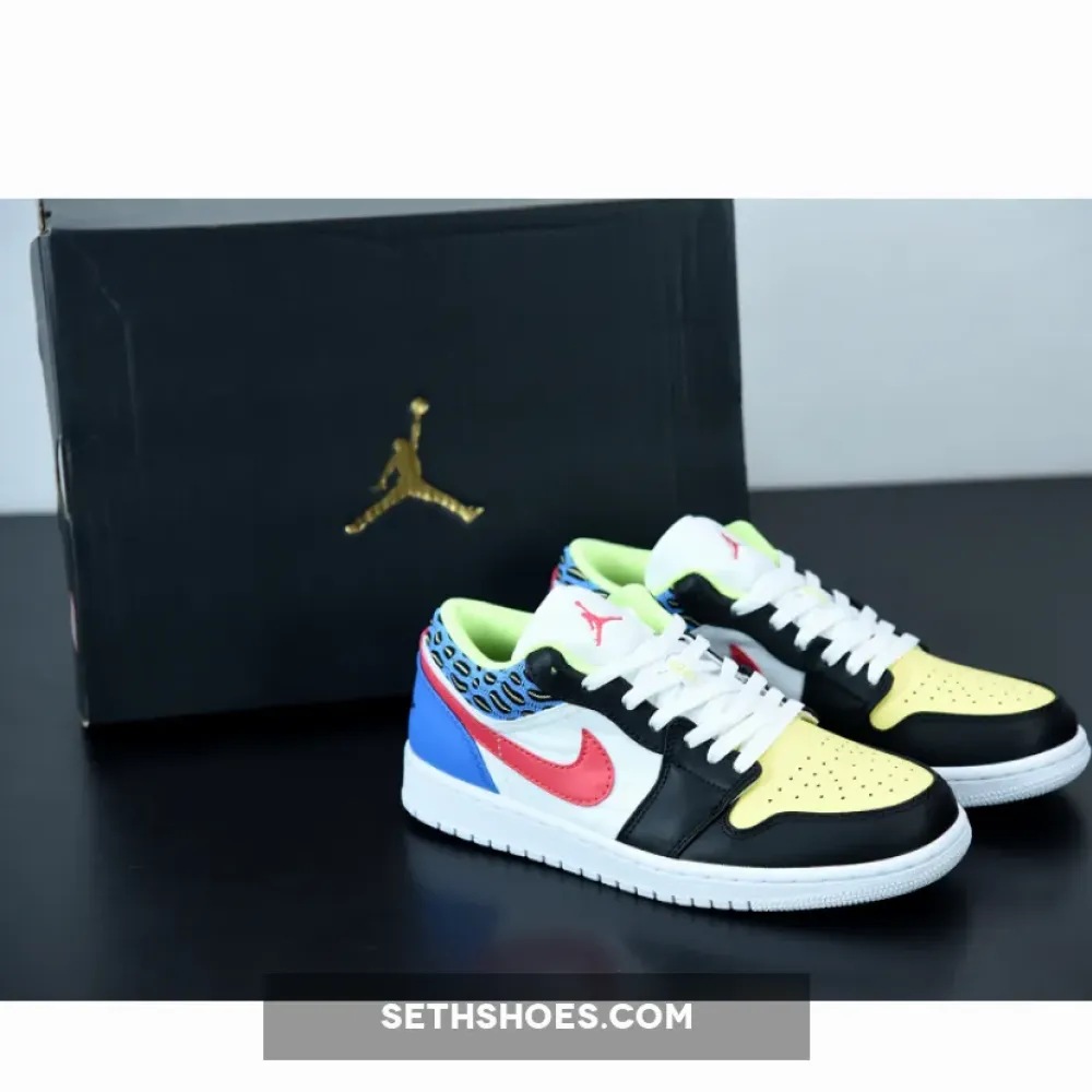 Air Jordan 1 Low Black/Light Fusion Red-White-Coast  DH5927-006