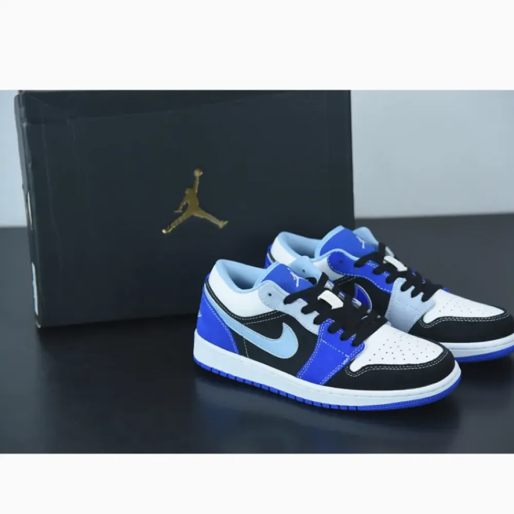 Air Jordan 1 Low Blue Black White  DH0206-400