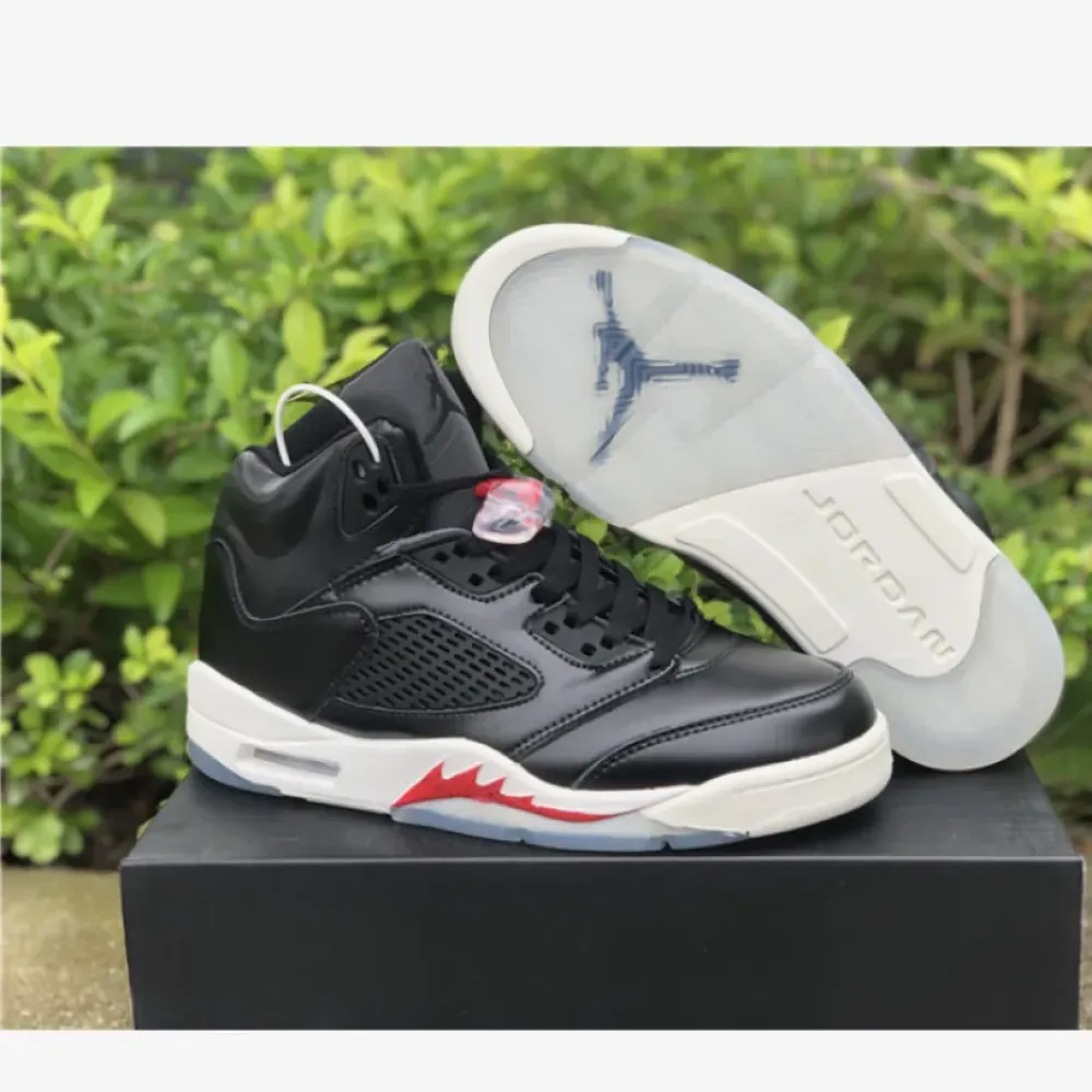 Air Jordan 5 Black/Muslin-Fire Red  CT8480-001