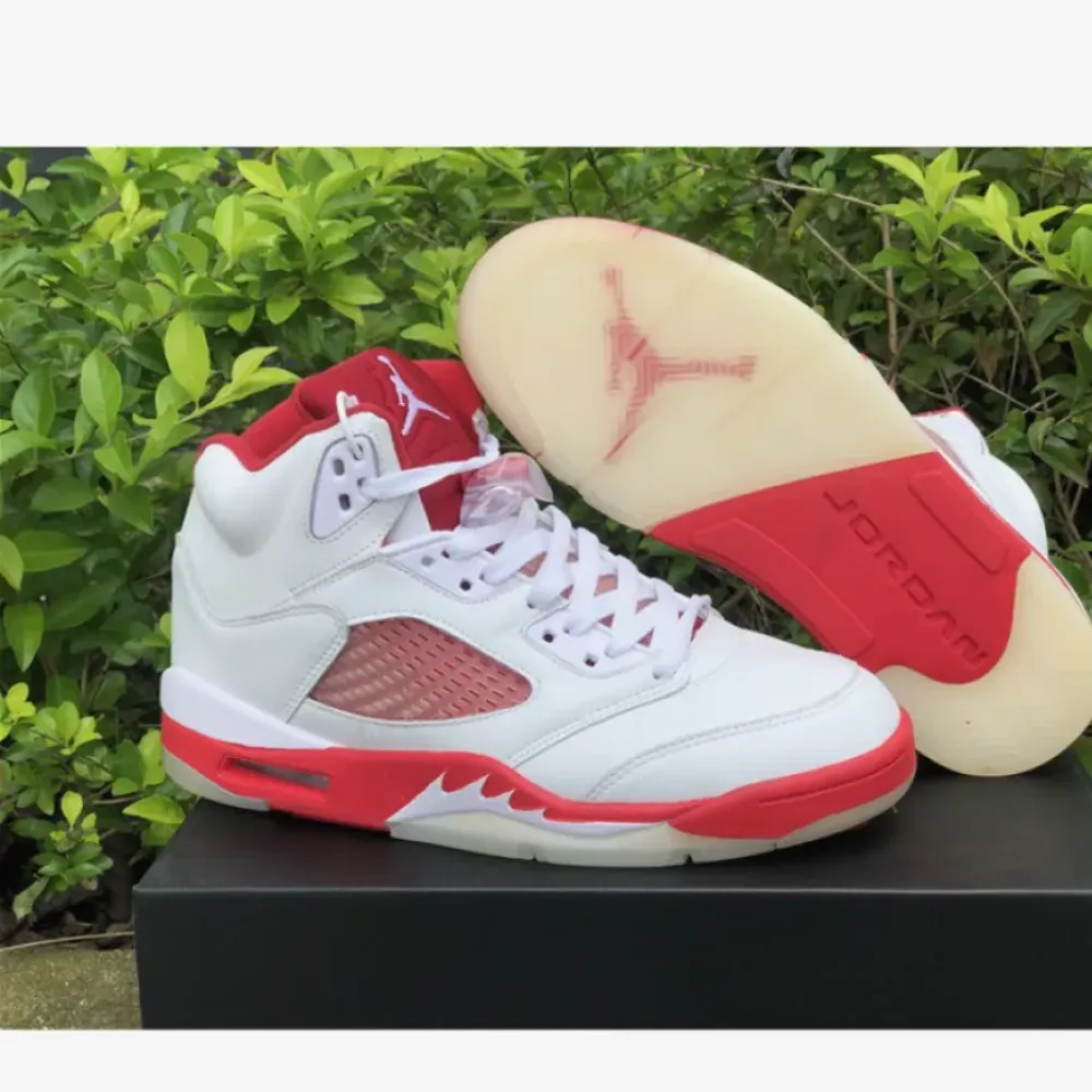 Air Jordan 5 White/Pink Foam-Gym Red  440892-106