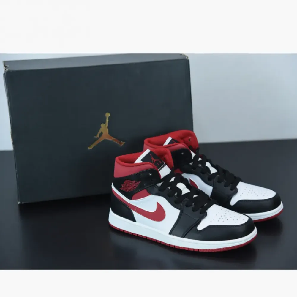 Air Jordan 1 Mid “Metallic Red” White/Gym Red-Black  554724-122
