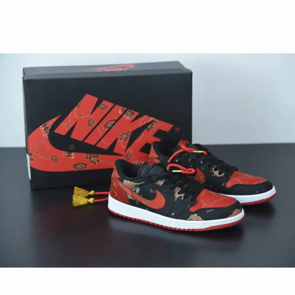 Air Jordan 1 Low OG ‘CNY’ Black/University Red-Metallic Gold-White DD2233-001