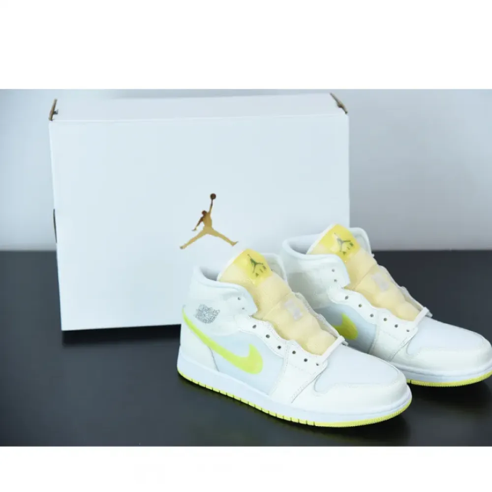 Air Jordan 1 Mid SE Sail/Light Voltage Yellow-White  DB2822-107